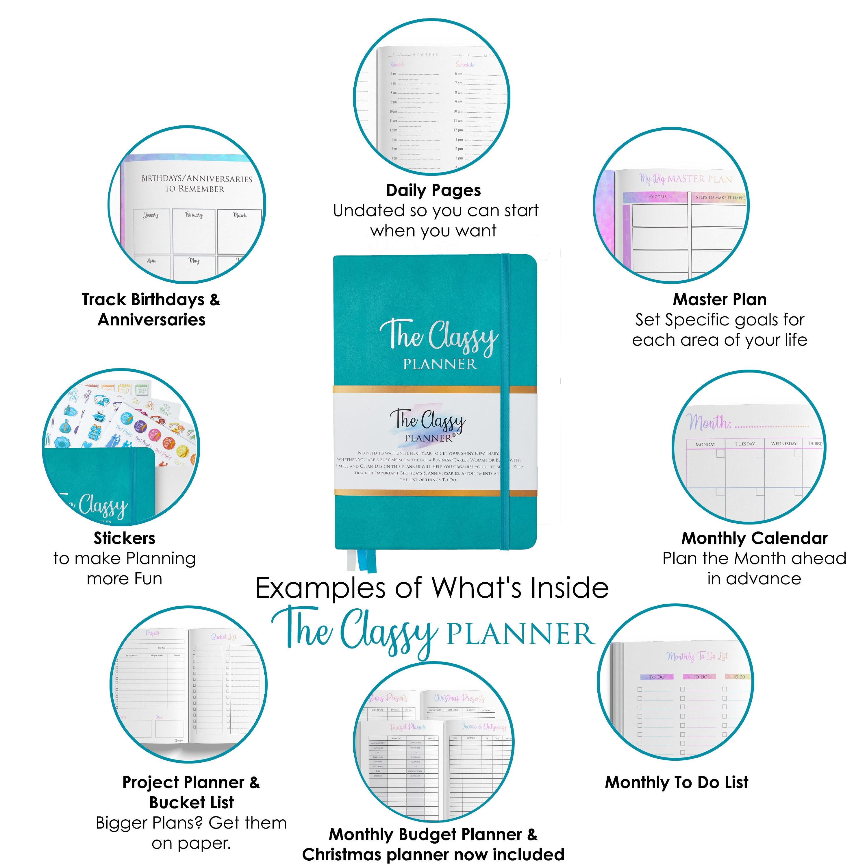 Planner & Personal Organiser for Women Undated Daily/Monthly Etsy