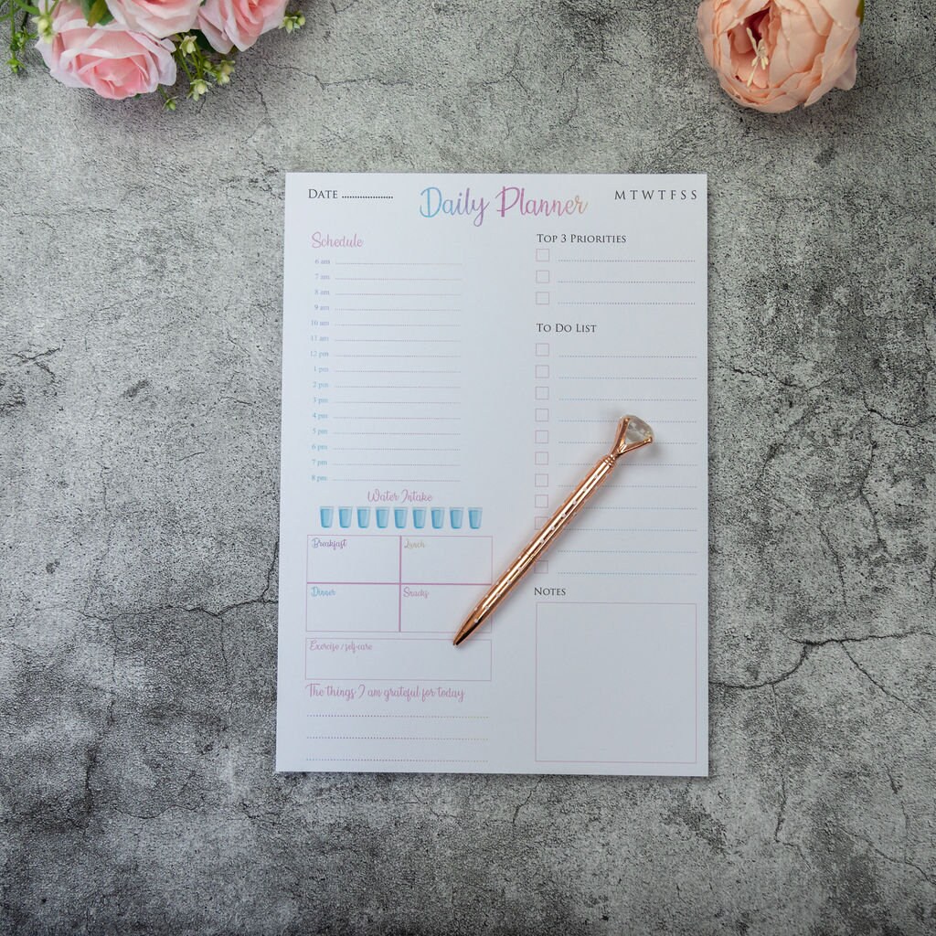 Daily Planner & Organiser Desk Pad With 50 Undated A4 Tearoff Etsy