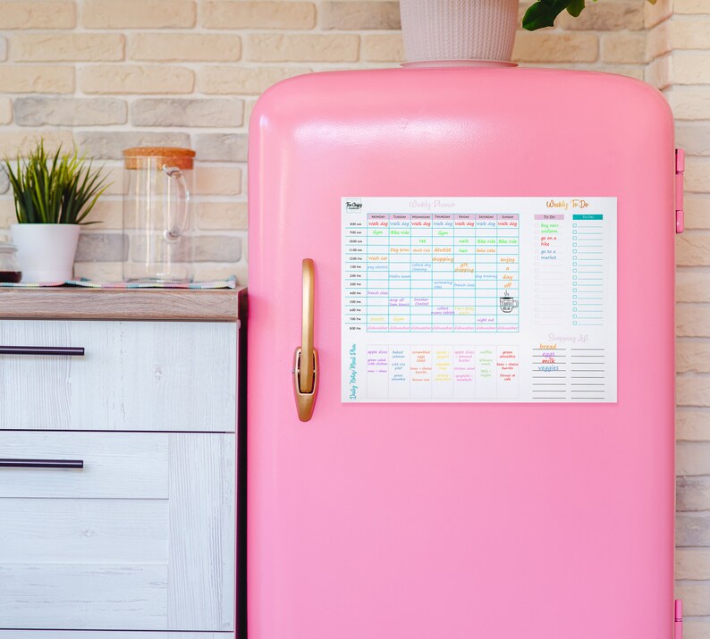 Weekly Fridge Planner Family Organiser Whiteboard Etsy