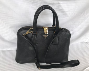 OUTLET! 20% Off +  Free Shipping Worldwide! Prada! Women Leather Vintage Shoulder Bag Top Handle Handbag
