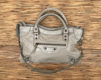 ¡OFERTA FLASH DE 72 HORAS! ¡30% de descuento + envío gratis a todo el mundo! ¡Ciudad Balenciaga! Bolso de hombro vintage de cuero para mujer con asa superior