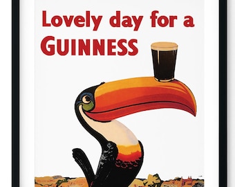 Guinness Retro Giclee Poster, Restored Vintage Wall Art, Bar / Kitchen Poster - A4, A3, A2