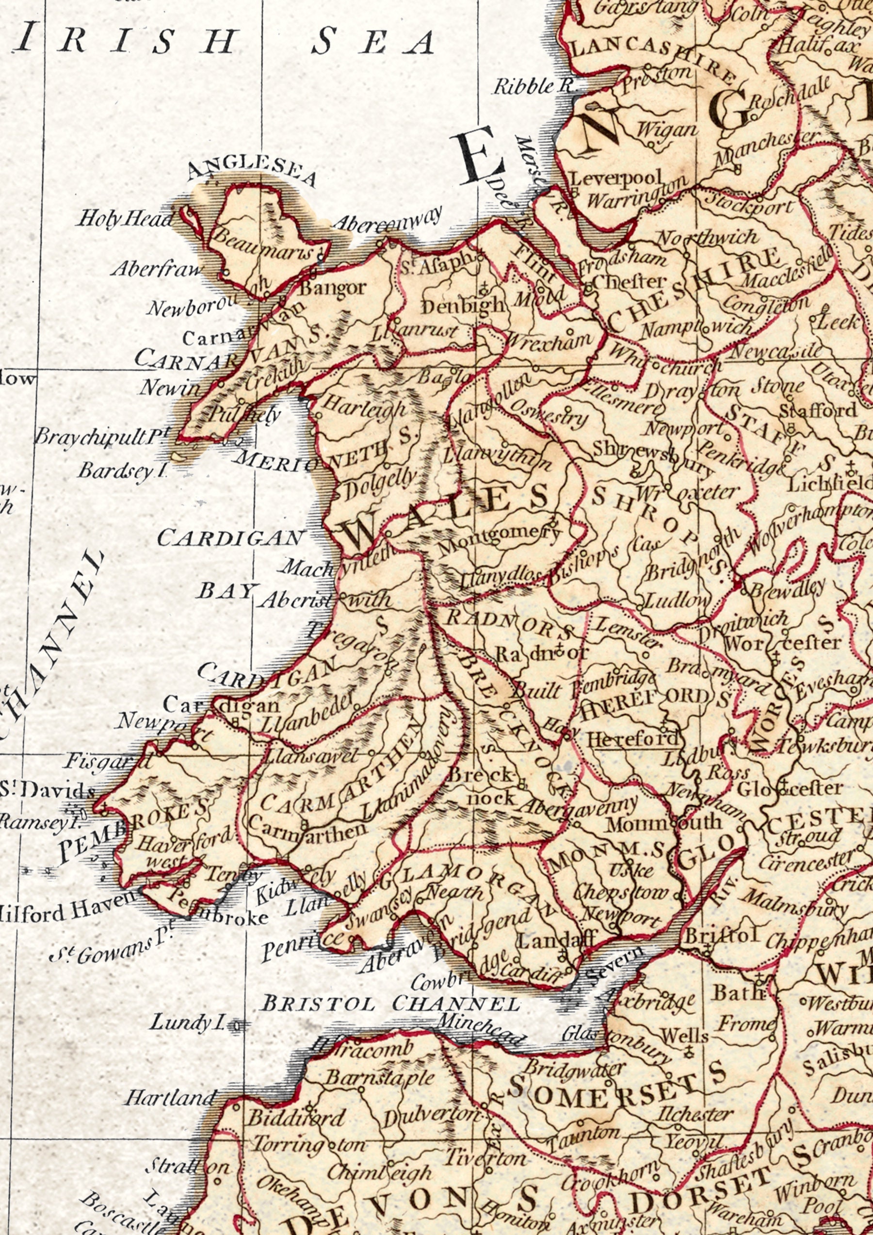 1716 Map of Great Britain Giclee Print Restored Vintage Wall Etsy