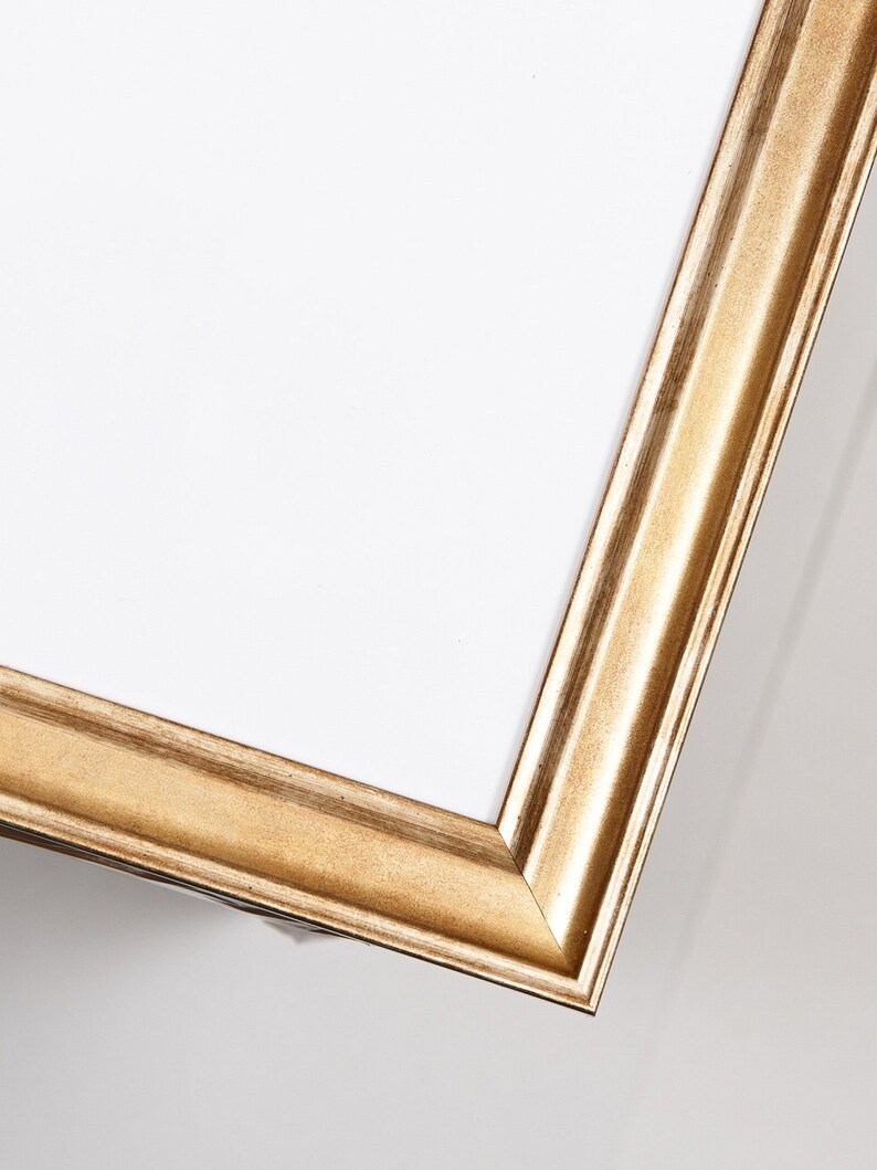 A2 / A3 / A4 / 6x8 Gold Foil Real Wood Picture Frame Etsy