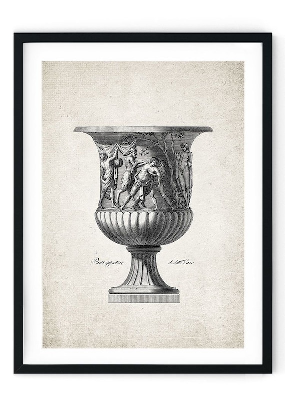 Roman Vase #6 Giclee Urn Print, Restored Vintage Wall Art, Roman Print, Roman Poster, Roman Empire - A5, A4, A3, A2