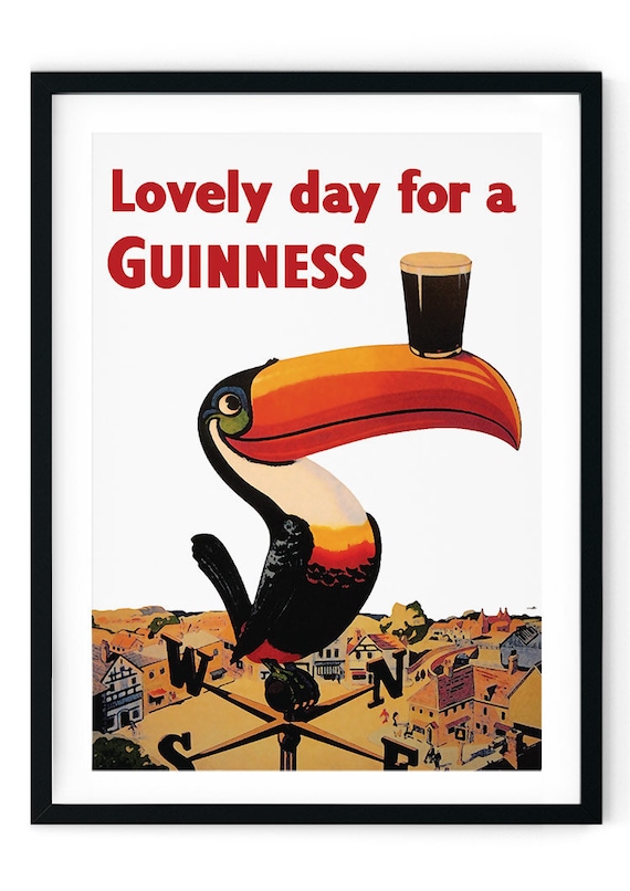 Guinness Retro Giclee Poster, Restored Vintage Wall Art, Bar / Kitchen Poster - A4, A3, A2