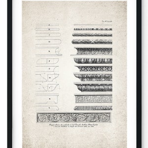 Roman Architecture Multi Dentil Giclee Print, Restored Vintage Wall Art - A5, A4, A3, A2