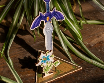 LoZ BotW Master Sword houten standaard