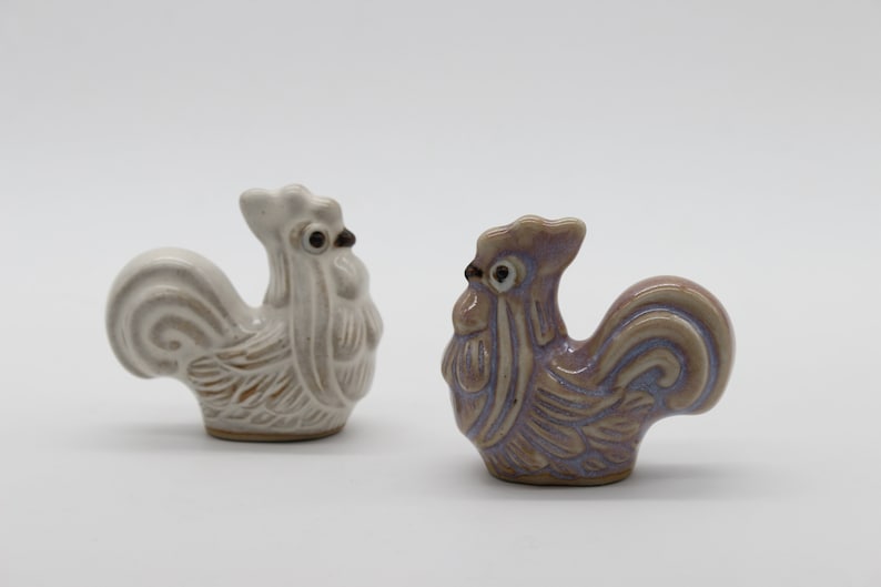 Ceramic Animal Ceramic Set of Two Ceramic Rooster Ceramic Roosters