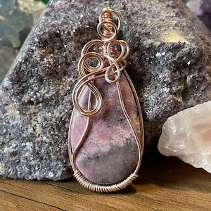 Pink Cobalto Calcite  Necklace, Wire Wrapped Crystal Pendant with Chain, Pink Calcite, Healing ~ Nurtures ~ Hope