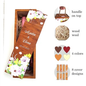 Angepasste Weinkiste - Perfektes Geschenk für Paare, Hochzeiten und Jubiläen - Elegante geätzte Holzkiste für Weinliebhaber, Housewarming