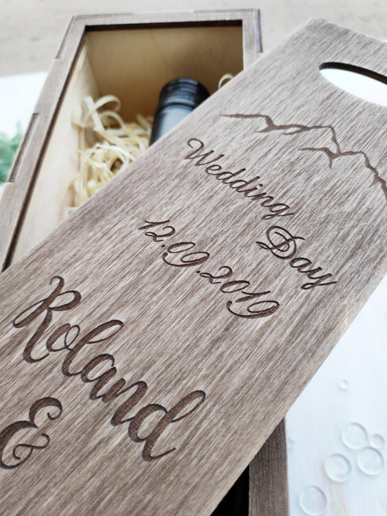 Wooden Wine Box Wedding Wine Box Ceremony Wedding Gift Etsy
