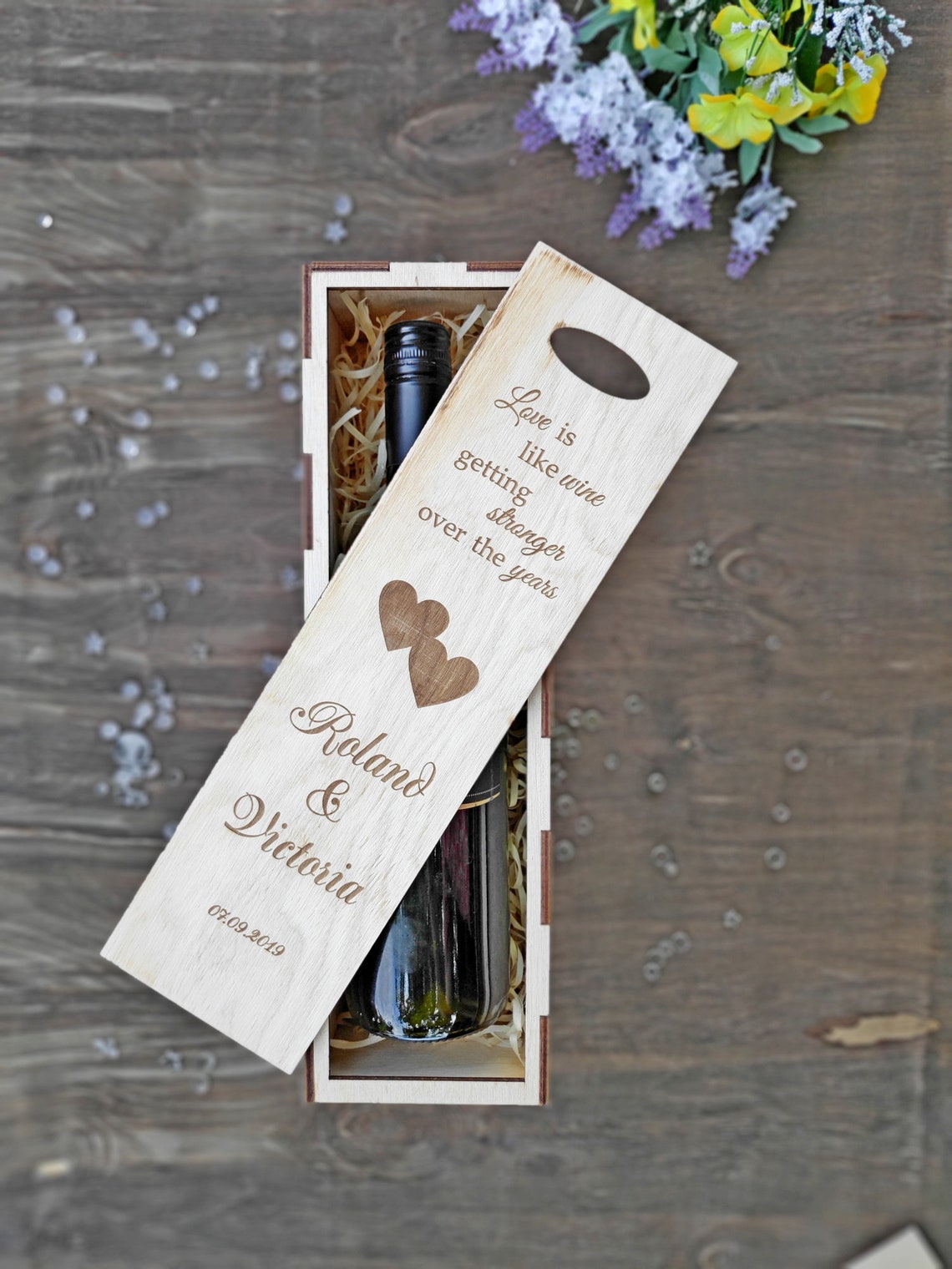 Personalized Wine Box Gift, Ceremony Wine Box, Wedding Wine Box