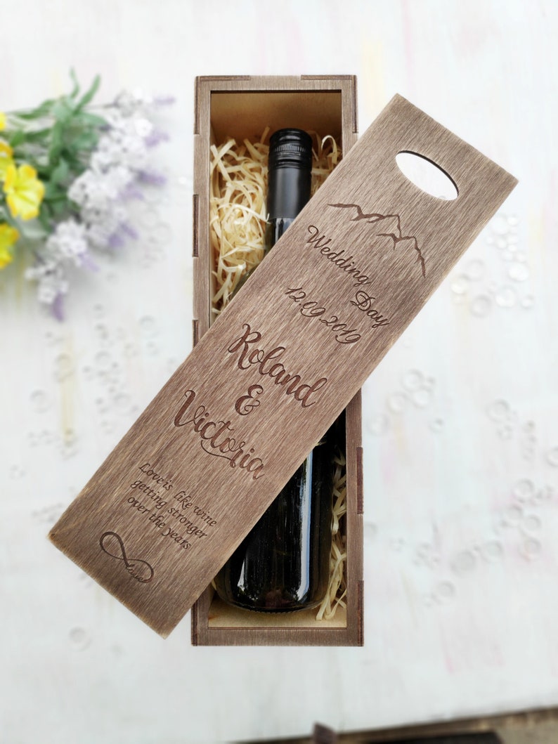 Wooden Wine Box Wedding Wine Box Ceremony Wedding Gift Etsy
