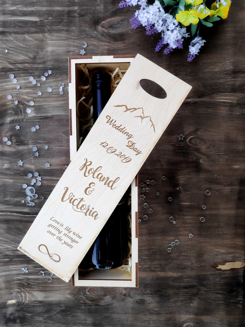 Wooden Wine Box Wedding Wine Box Ceremony Wedding Gift Etsy