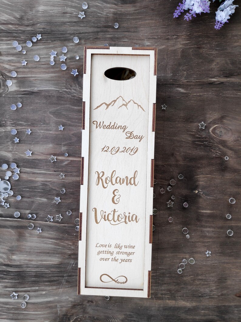 Wooden Wine Box Wedding Wine Box Ceremony Wedding Gift Etsy