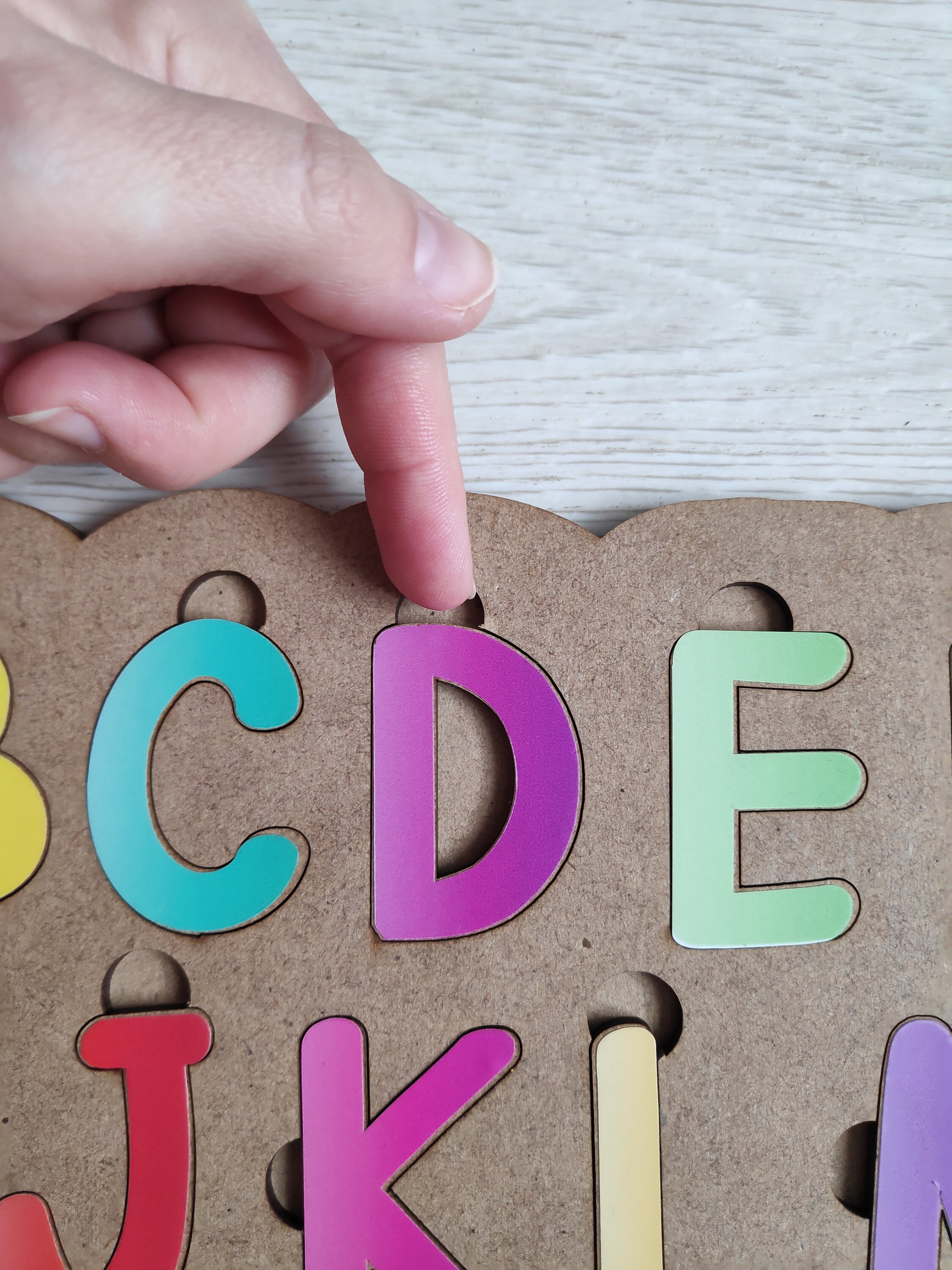 Wooden Alphabet Puzzle Rainbow ABC Puzzle Preschool Toys - Etsy Australia