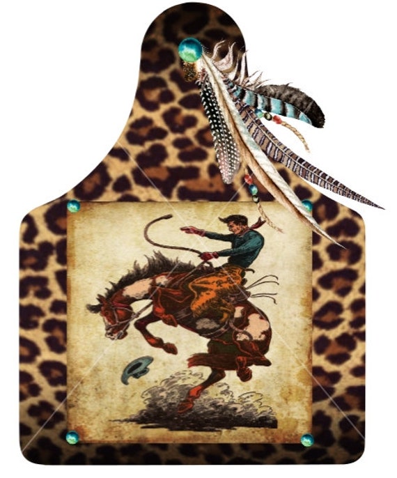 Leopard Bucking Bronco Tag PNG