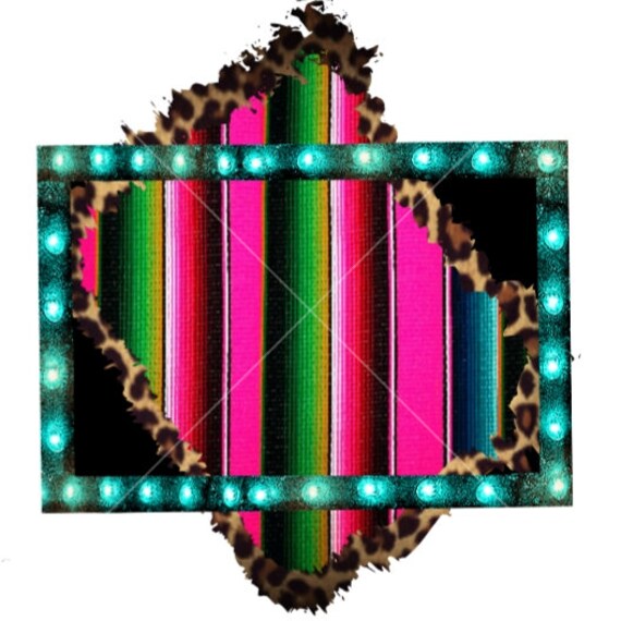 Serape Marquee Frame PNG