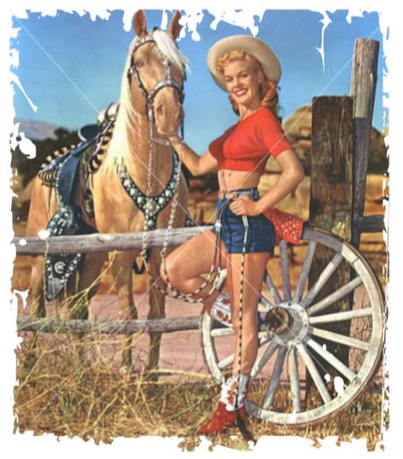 Vintage Cowgirl PNG