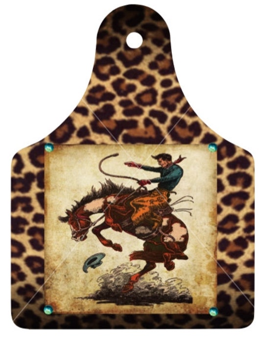 Bucking Bronco Leopard Tag PNG