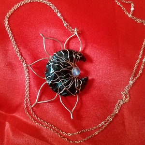 Moonstone Moon Pendant Necklace