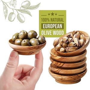 Olive Wood Mini Bowls, Sauce Bowls, Ring Dishes, Dipping Bowls, Spice Bowls, Pinch Bowls, Gift for Her,Mother&#39;s Day Gift,Cristmas Gift