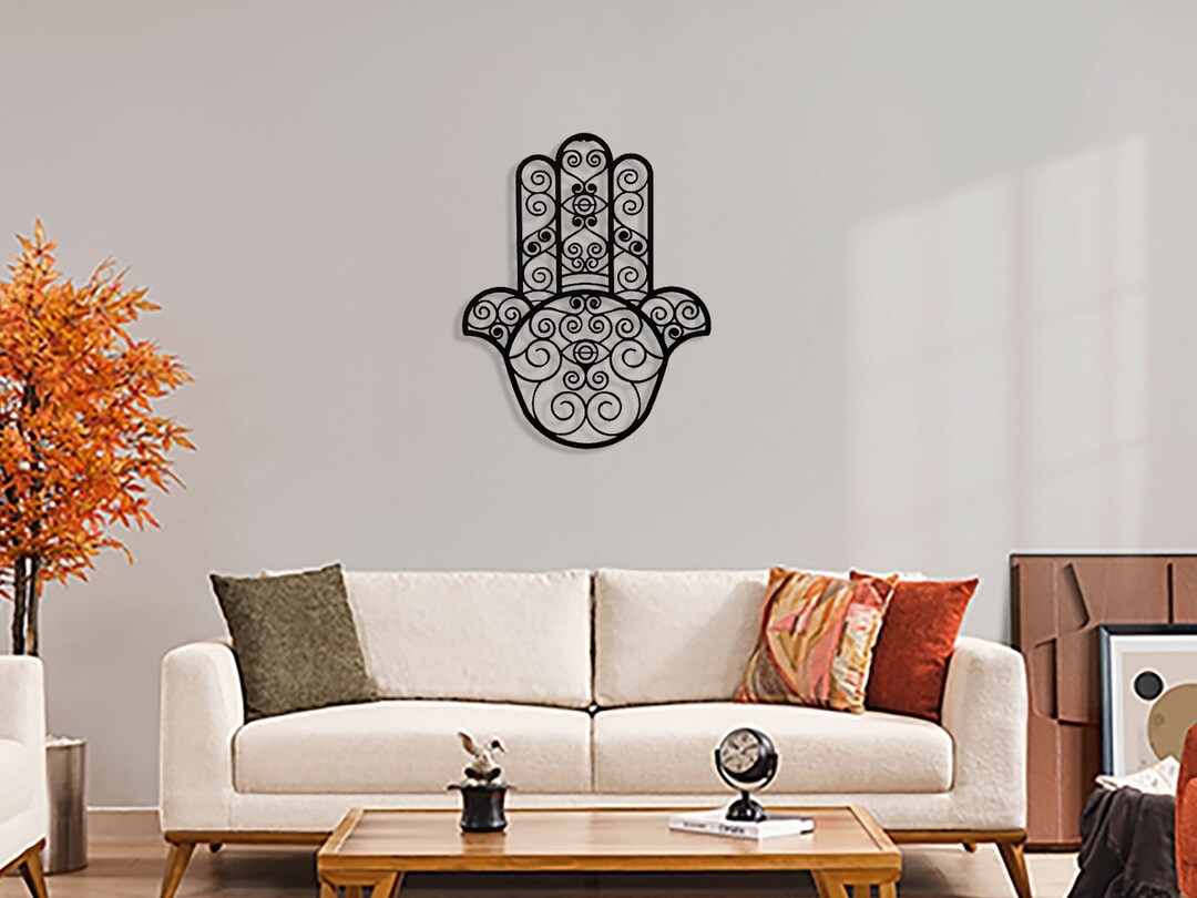 Décoration Main Hamsa Rouge – Tenture Porte-bonheur, Argent Et Kabbalah, Neuf