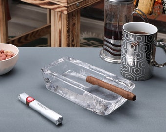 Cenicero de cristal para puros, elegante cenicero para exteriores