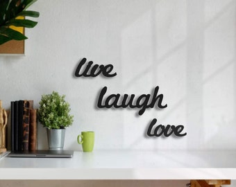 Live Love Laugh 3 pcs , Metal Wall Art, Home Wall Decor for Living Room, Bedroom, Bathroom, and Kitchen,Gift for Her,Wall Hangigng,Wandkunst