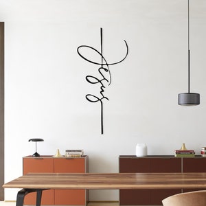 Jesus Metal Wall Art: Christian Home Decor, Line Art