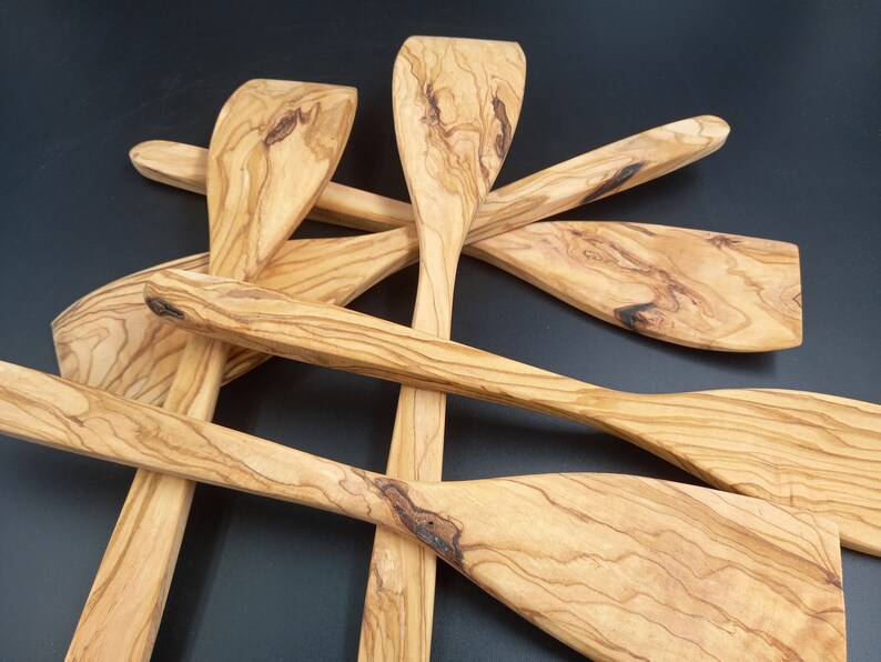 Tubibuwallart Olive Wood Spatula - Thumbnail 4