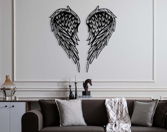 Angel Wings Metal Wall Art, Guardian Angel, Mother's Day Gift, Lively Wall Decor, Gift for Her, Metal Home Decor, Metal Art Work, Wandbilder