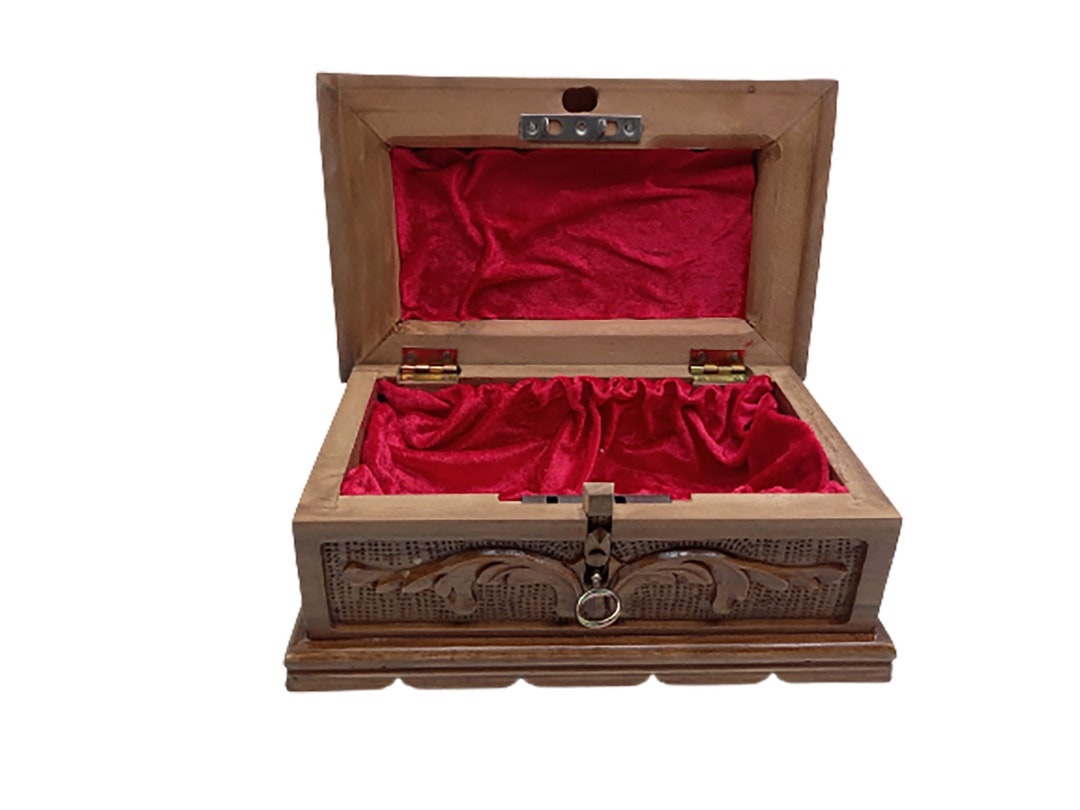 Walnut Puzzle Box With Hidden Key, Secret Lock Box, Magic Box, Jewelry