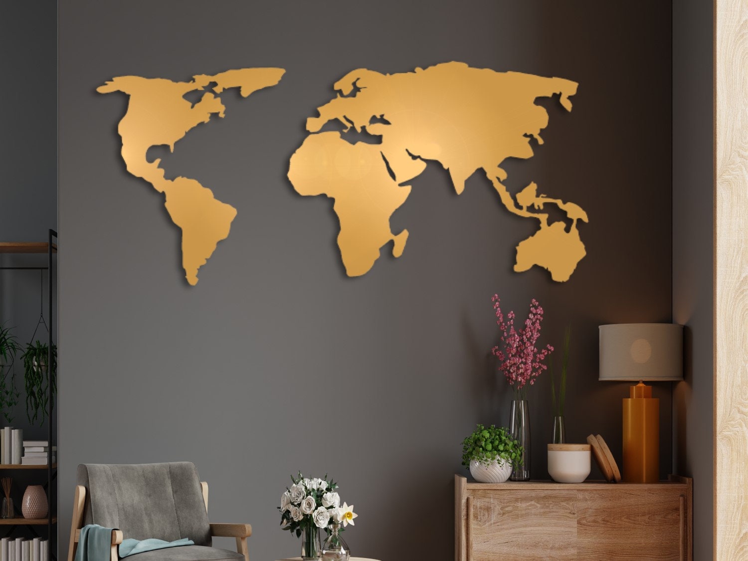 Buy World Map Wall With Light Online In India Etsy India
