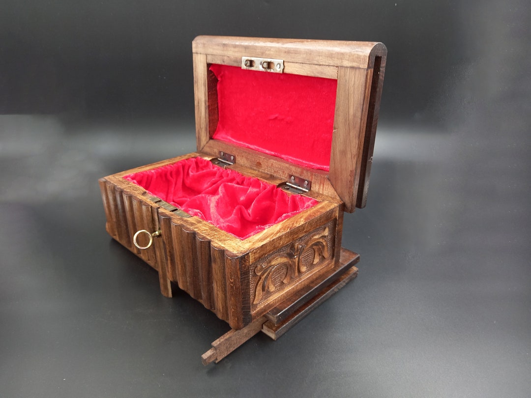 Puzzle Box With Secret Key, Vintage Jewelry Box, Hidden Lock Magic Secret Box, Christmas Gift