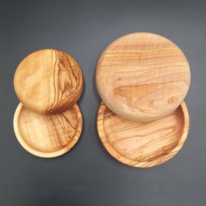 Handcrafted Olive Wood Bowls: Mini Dipping Bowls, Ring Dishes - Set of 6