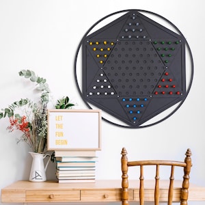 Metal Chinese Checkers Game Board: Family Strategy Game (23.3 inch)