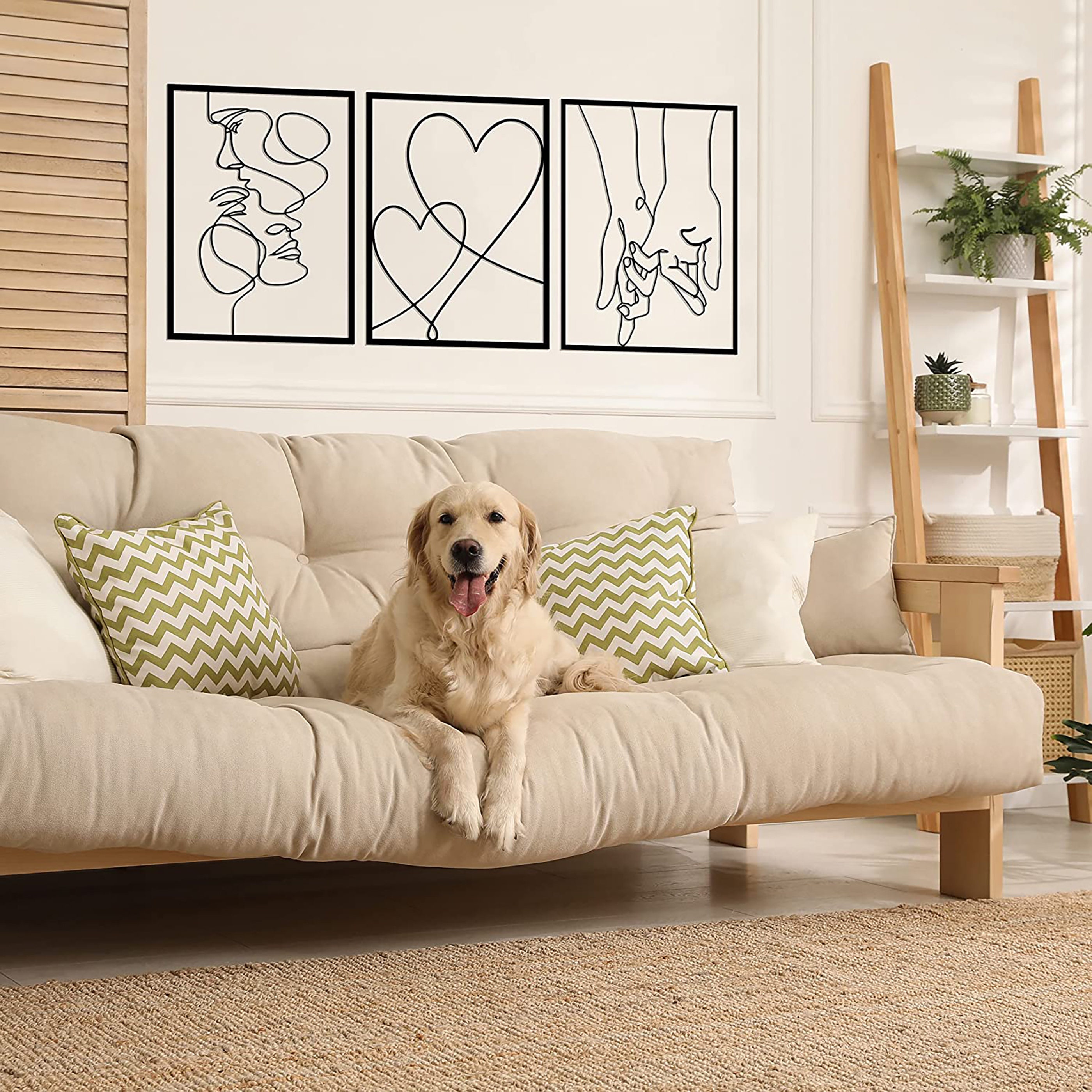 LOMUG Metall Wanddekoration - 3-teiliges Set Mit Herz & Händen Motiv