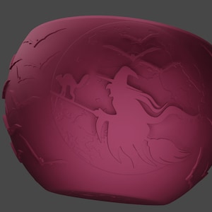 Witch in Flight Yarn Bowl STL File