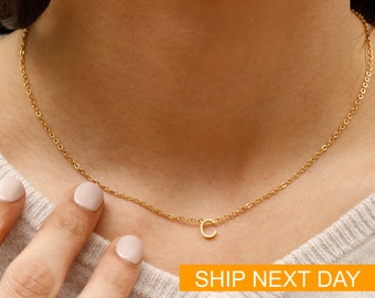 Sterling Silver Initial Necklace: Personalized Name, Minimalist Style