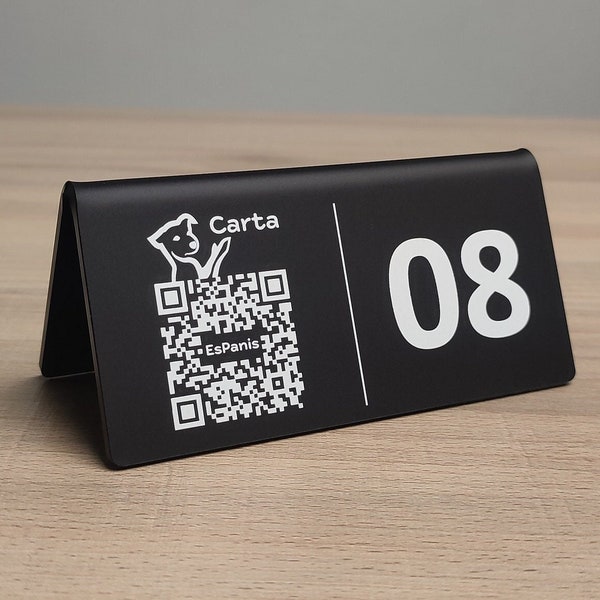 Acrylic Table Stand with UV Printing for QR codes, Logo, Table Numbers / Restaurant, Coffee Shop, Catering, Hotel, Bar Supplies / Easy Clean