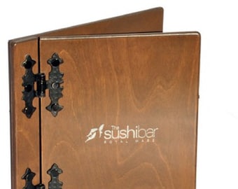 Handmade Wooden Menu Cover / Menu Holder for Restaurants, Bars and Hotels with logo ENGRAVING, Hinges, Waterproofed and color protected