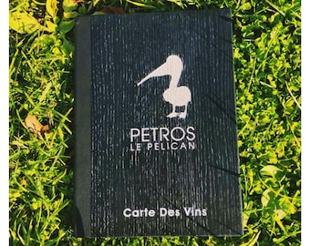 Handmade Wooden MENU Cover / MENU Holder for Restaurants, Wine Bars, logo ENGRAVING, Waterproofed and color protected