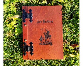 Handmade Wooden Menu Cover / Menu Holder for Restaurants, Bars and Hotels with logo ENGRAVING, Hinges, Waterproofed and color protected