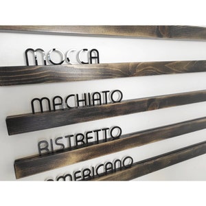 Placa de trilho de parede de madeira vintage, placa de letras mutável, placa de mensagem retrô, menu de padeiro, conjunto de bordas de letras, suporte de menu de café, bar, buffet
