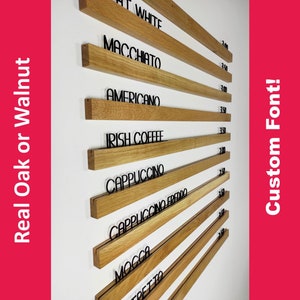 Wall Menu Board, Changeable Letter Board, Bakery Menu, Wall Mounted Menu, Cafe Menu Holder, Coffee Bar Sign | Pricelist | Drinks Pricelist