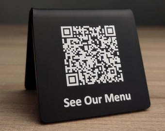 Supports de menu QR en acrylique, support QR de menu sans contact, essuyage facile, connexion WiFi QR, panneaux table, tente de table