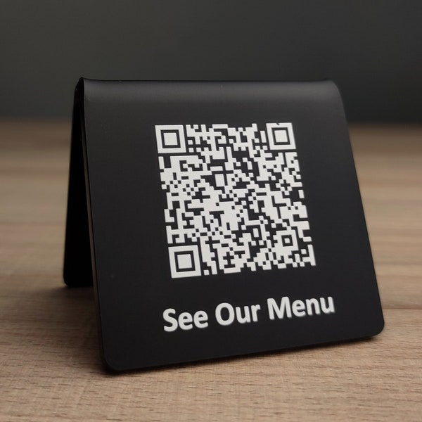 Acrylic QR Menu stands, Touchless Menu QR stand, Easy wipe, Connect WiFi QR, Table signs, Free Standing Price Display, table tent