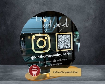 Ακρυλικό Σταντ με Εκτύπωση QR code για Κριτικές, Social Media, Ανέπαφες Πληρωμές